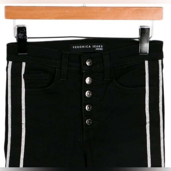 Veronica Beard striped straight cropped jeans- size 25 - Picture 4 of 7